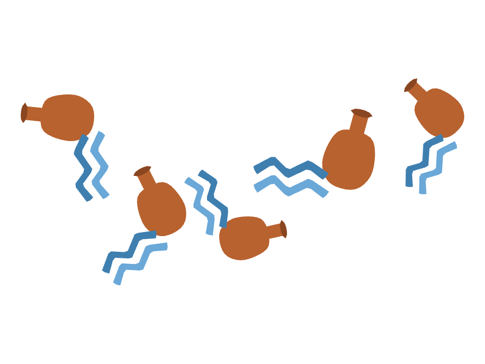 Aquarius Water Bearer drawn along a curved stroke