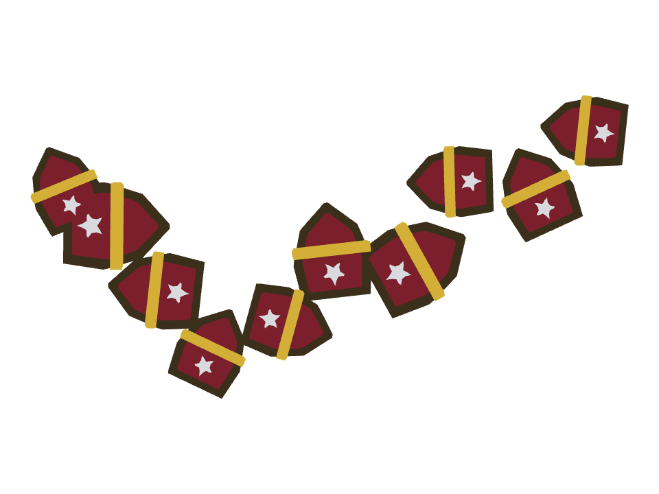 Army Badge drawn along a curved stroke