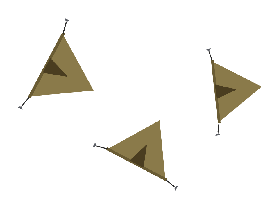 Army Tent drawn along a curved stroke