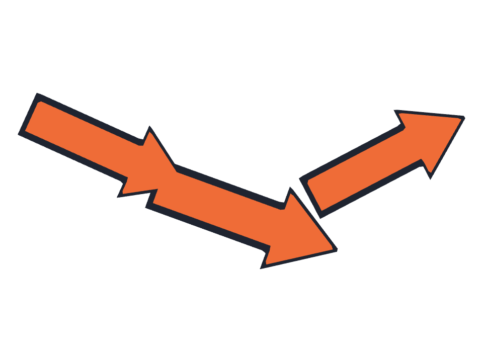 Arrow Right drawn along a curved stroke