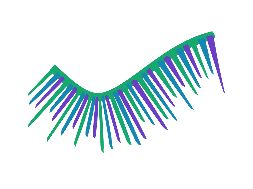 Aurora drawn along a curved stroke