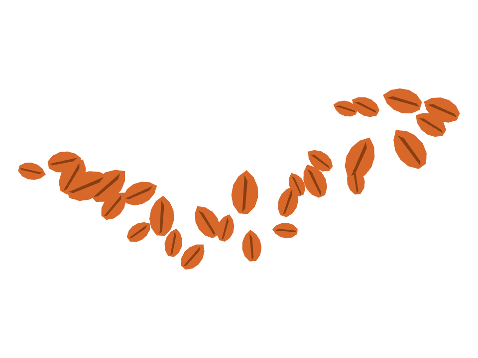 Autumn leaf drawn along a curved stroke