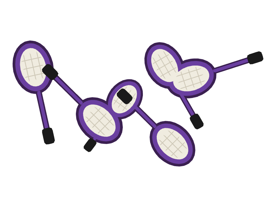 Badminton Racket drawn along a curved stroke