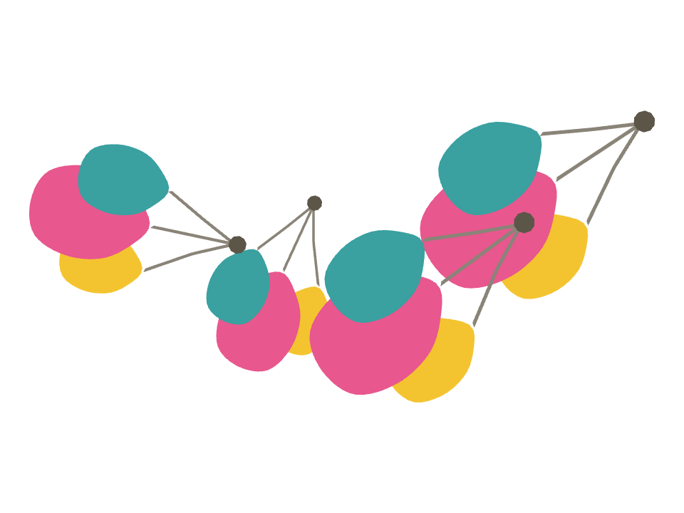 Balloon Bunch drawn along a curved stroke