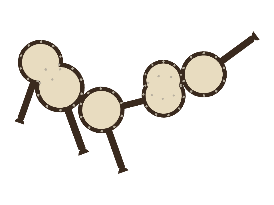 Banjo drawn along a curved stroke