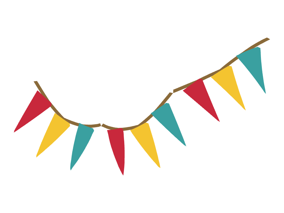 Banner Bunting drawn along a curved stroke