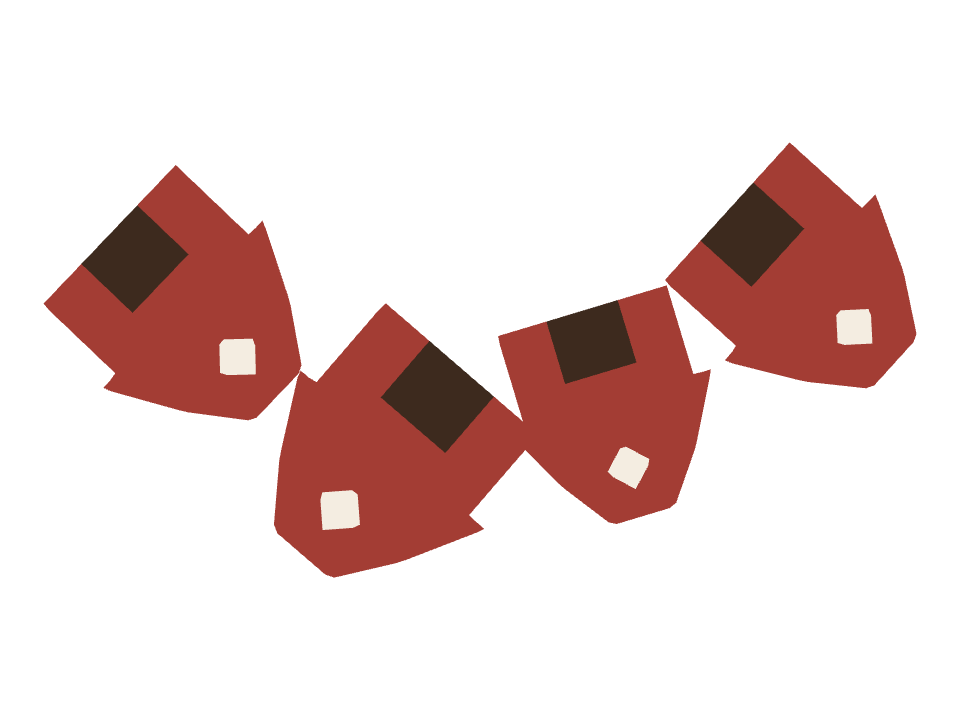 Barn drawn along a curved stroke