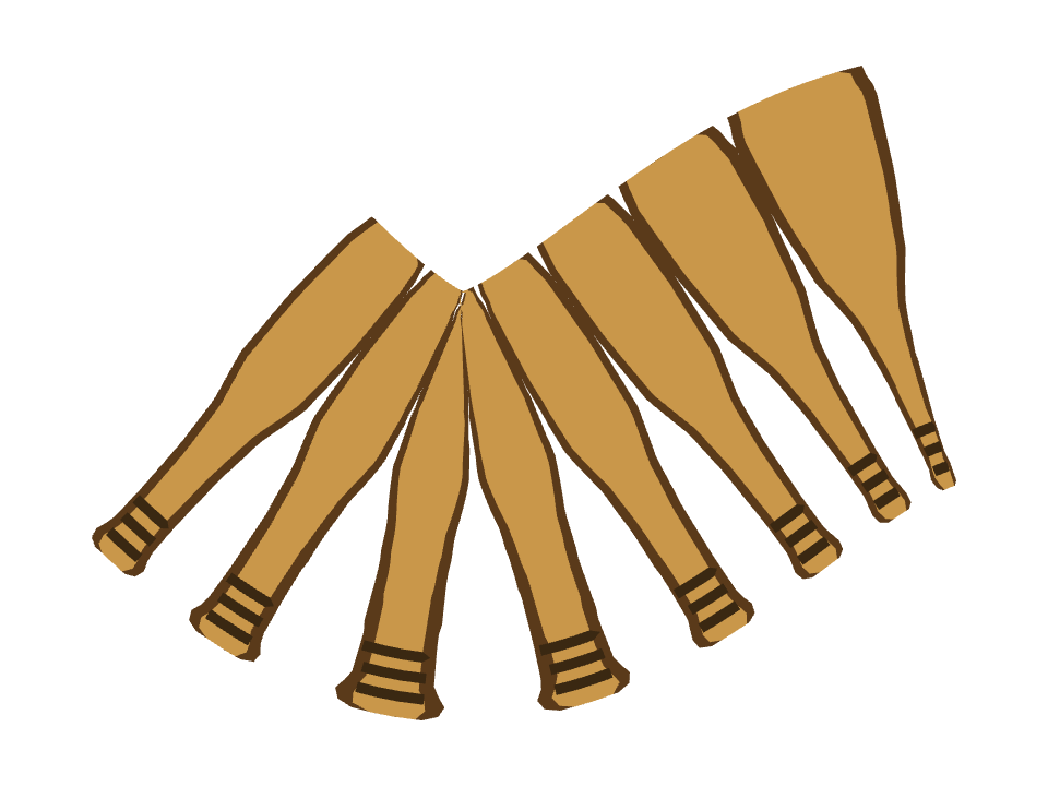 Baseball Bat drawn along a curved stroke