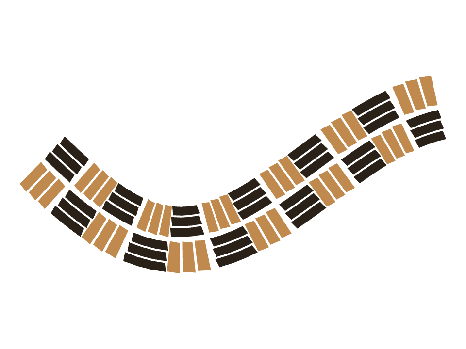 Basket weave drawn along a curved stroke