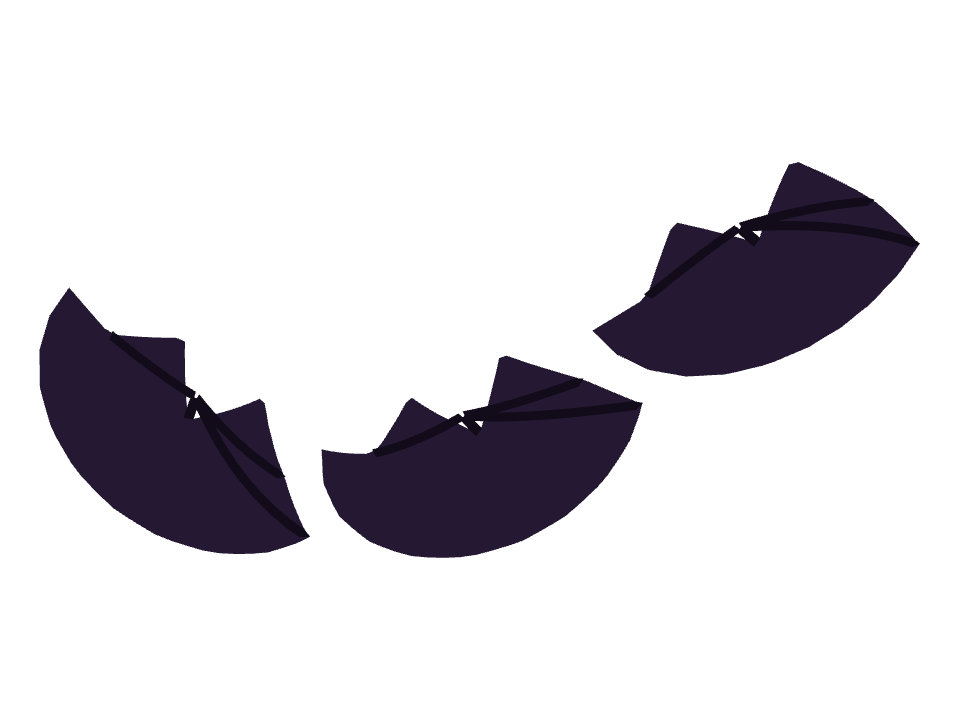 Bat Wing drawn along a curved stroke