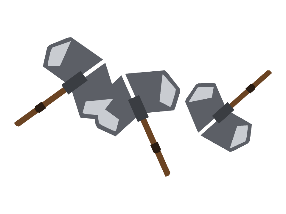 Battle Axe drawn along a curved stroke