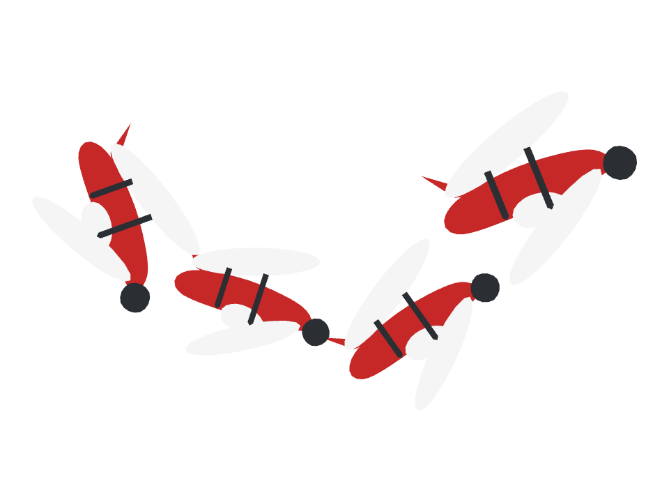 Biplane Duster drawn along a curved stroke