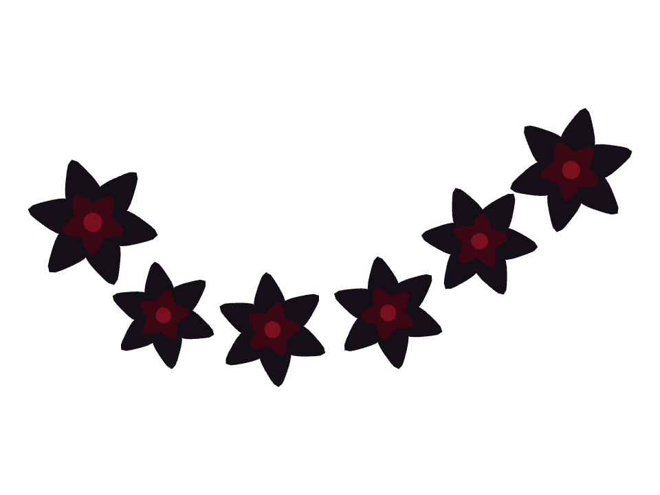 Black Rose drawn along a curved stroke