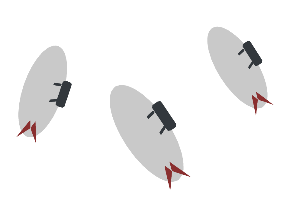 Blimp drawn along a curved stroke