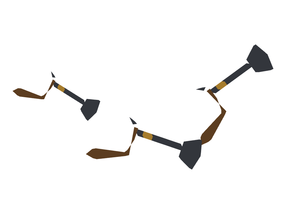 Blunderbuss drawn along a curved stroke