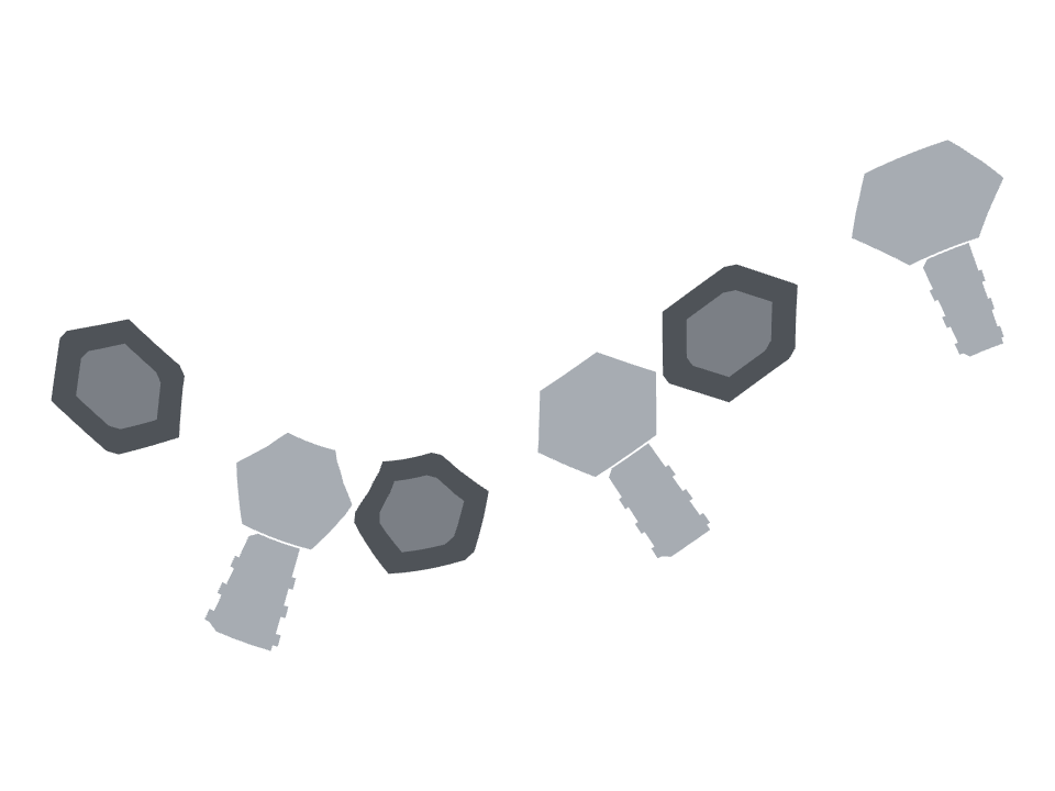 Bolt and Nut drawn along a curved stroke