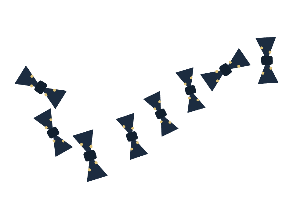 Bow Tie drawn along a curved stroke