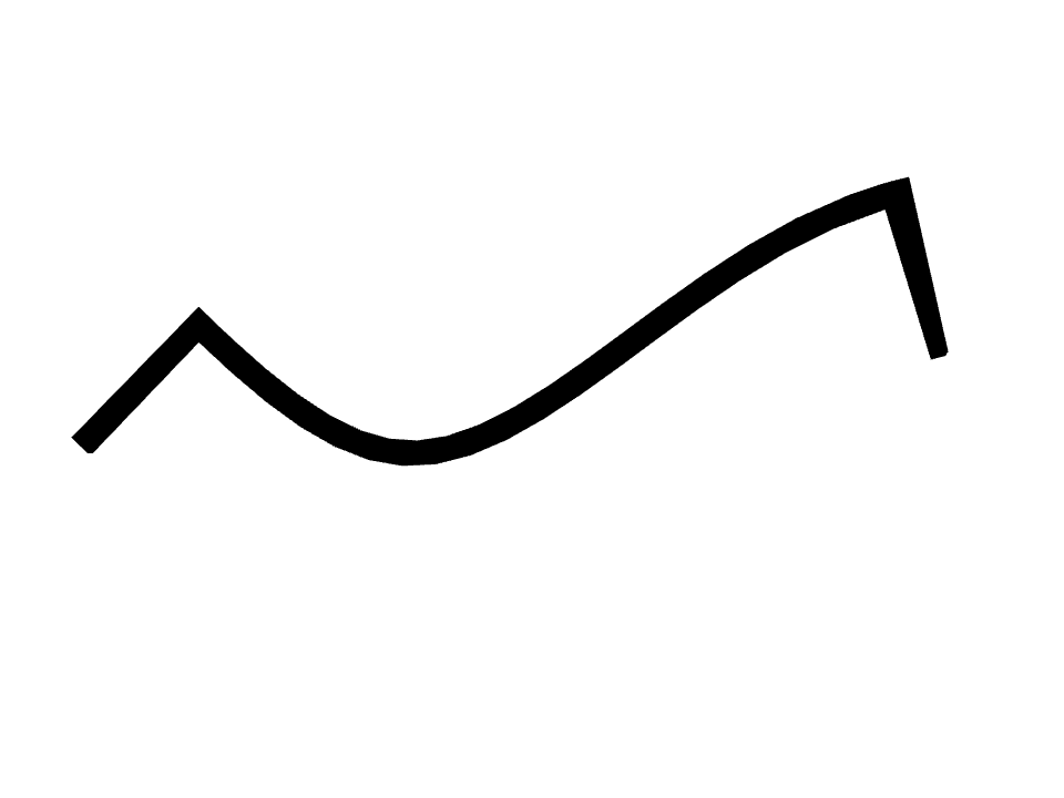 Bracket span drawn along a curved stroke