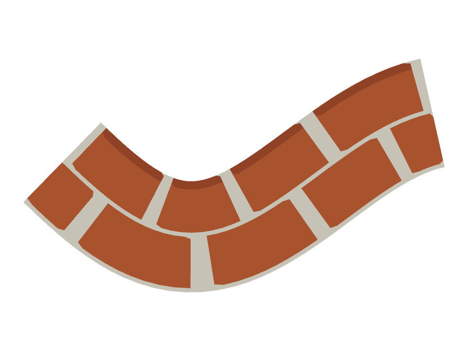 Brick Wall drawn along a curved stroke