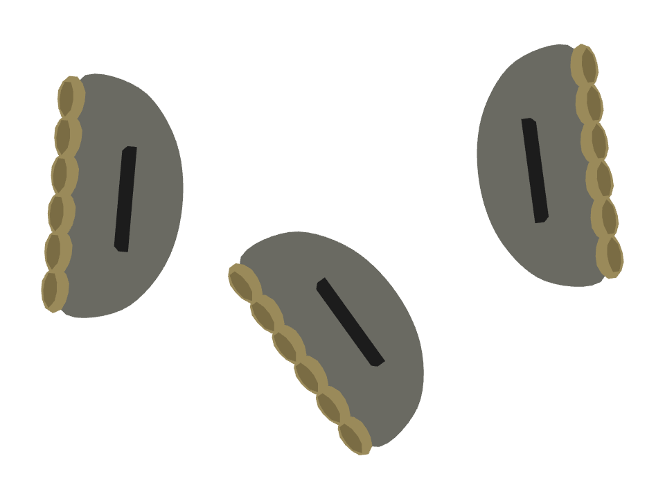 Bunker drawn along a curved stroke