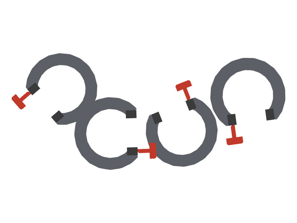 C Clamp drawn along a curved stroke