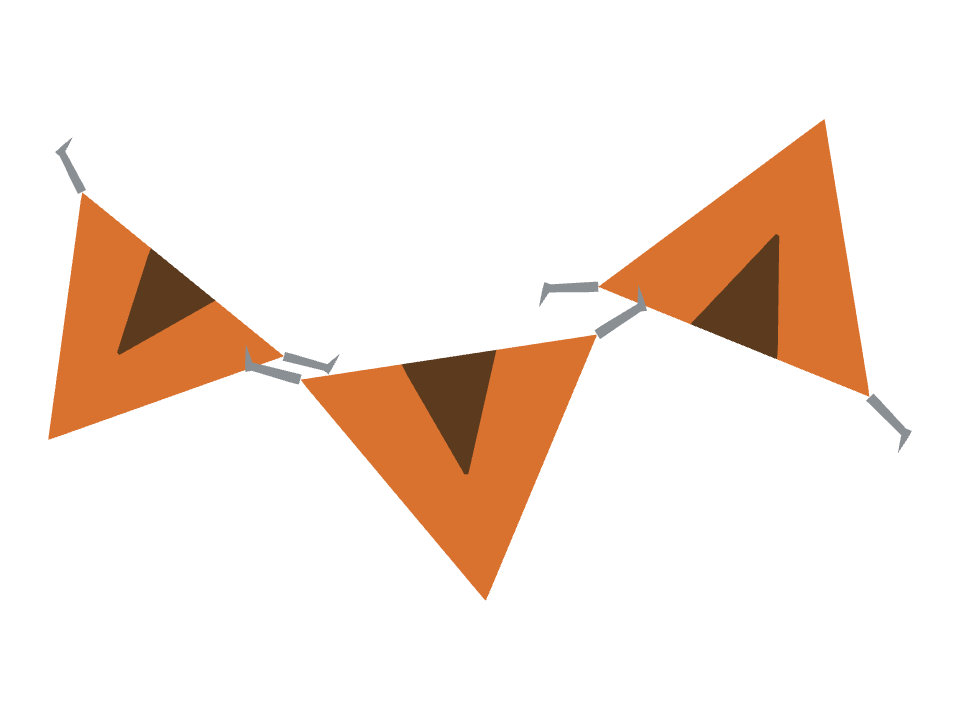 Camping Tent drawn along a curved stroke