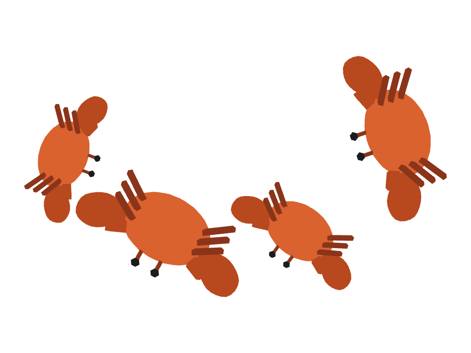 Cancer Crab drawn along a curved stroke