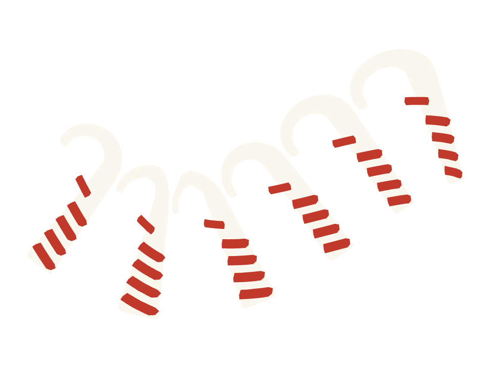 Candy Cane drawn along a curved stroke