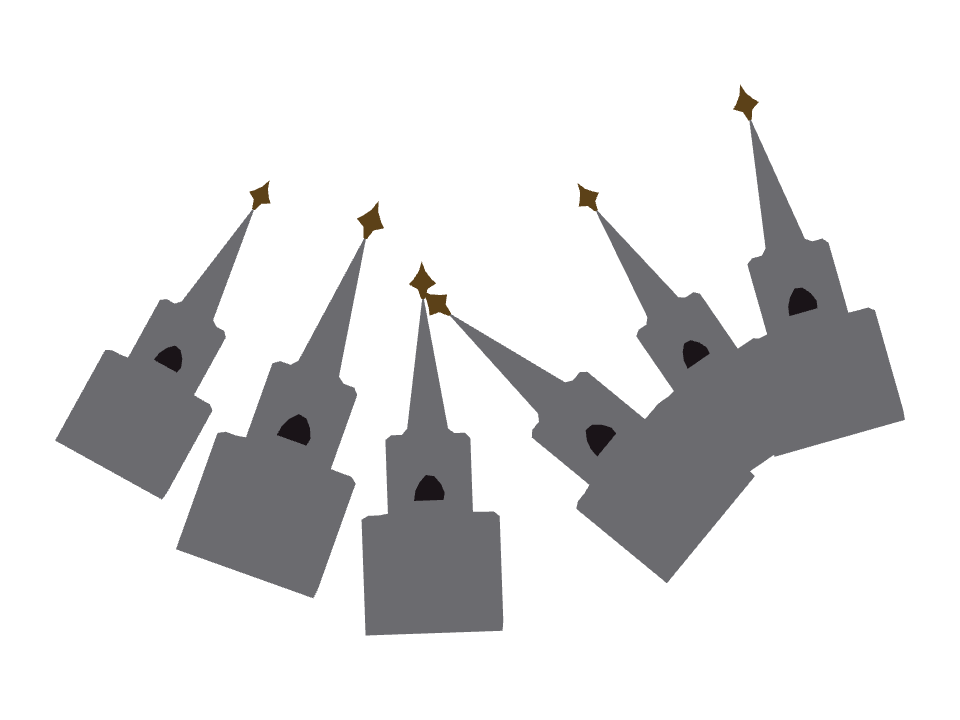 Cathedral Spire drawn along a curved stroke