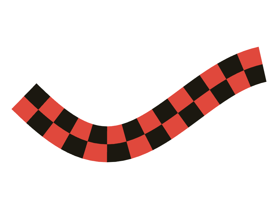 Checker band drawn along a curved stroke