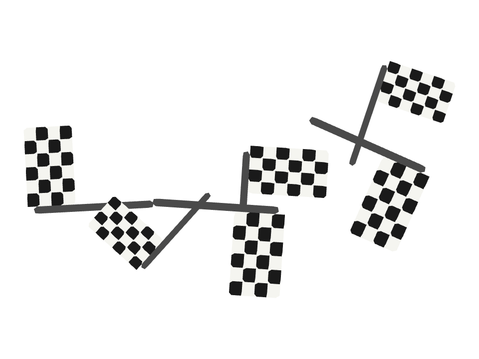 Checkered Flag drawn along a curved stroke