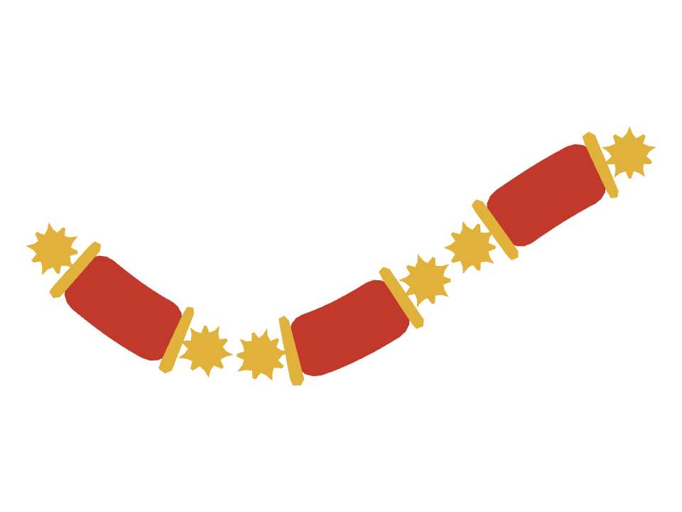 Christmas Cracker drawn along a curved stroke