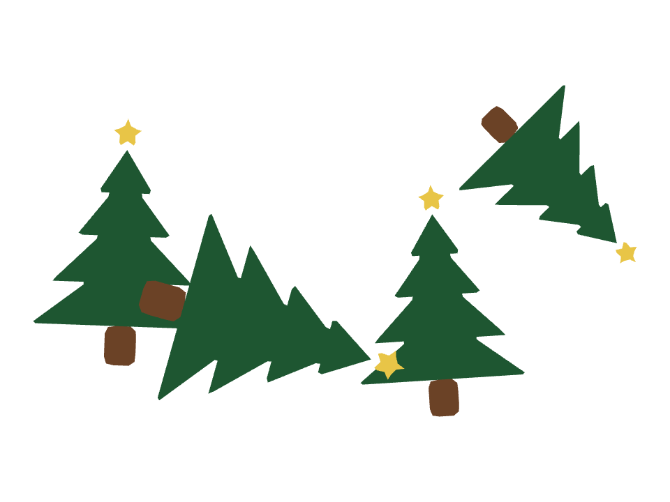 Christmas Tree drawn along a curved stroke
