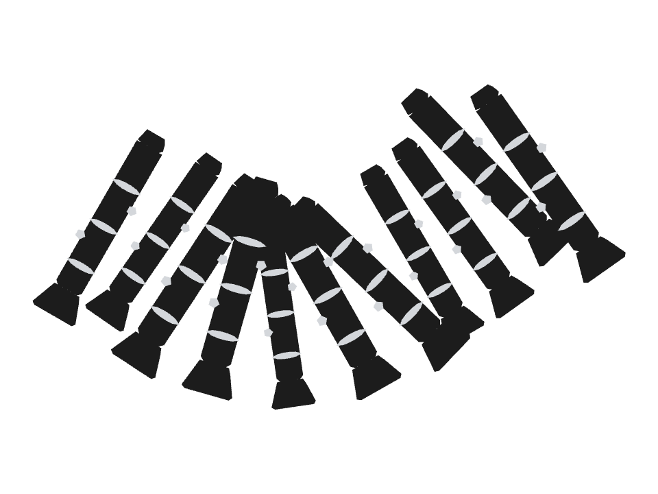 Clarinet drawn along a curved stroke