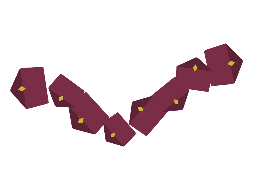 Clutch Bag drawn along a curved stroke
