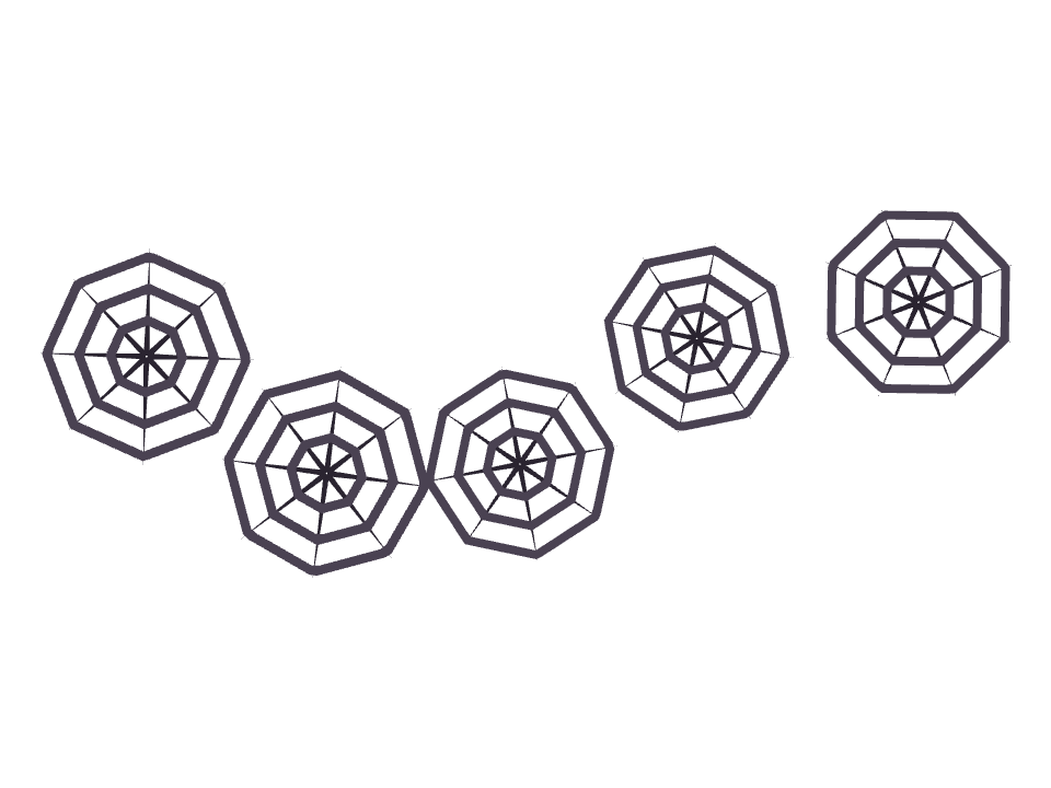 Cobweb drawn along a curved stroke