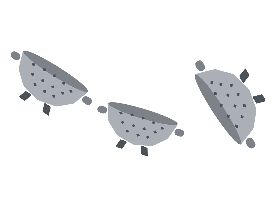 Colander drawn along a curved stroke