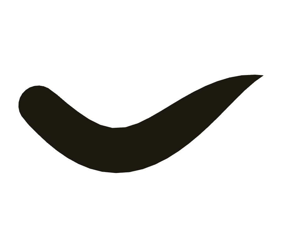 Comet drawn along a curved stroke