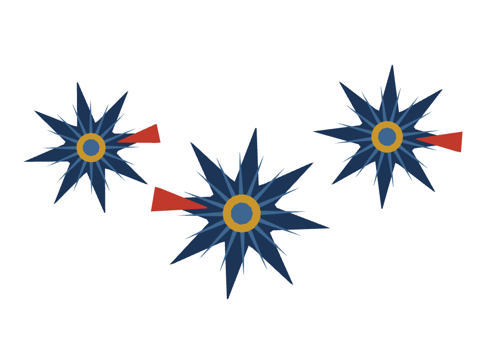 Compass Rose drawn along a curved stroke