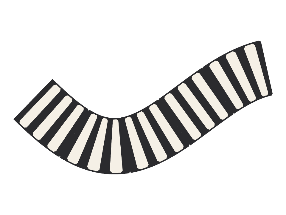 Crosswalk Sign drawn along a curved stroke