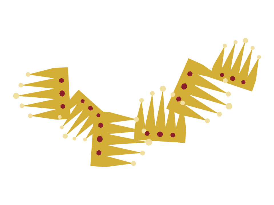 Crown drawn along a curved stroke