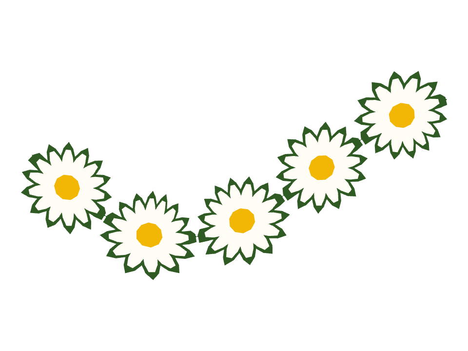 Daisy chain drawn along a curved stroke