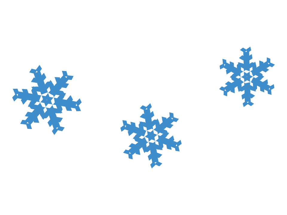 Dendrite flake drawn along a curved stroke