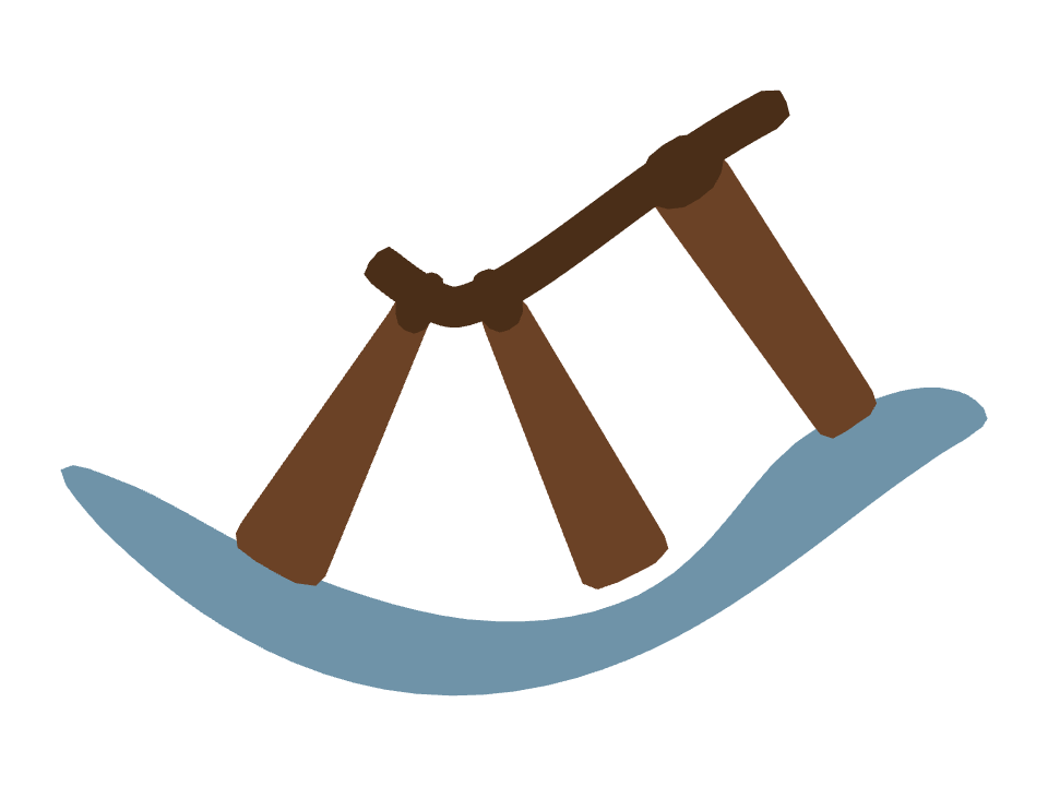 Dock Piling drawn along a curved stroke