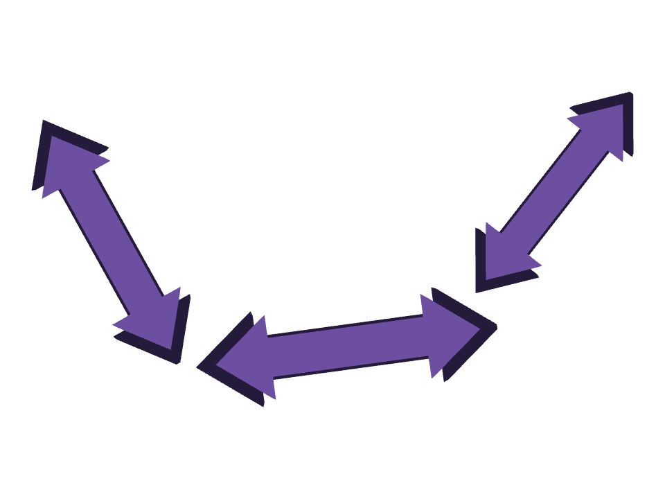 Double Arrow drawn along a curved stroke