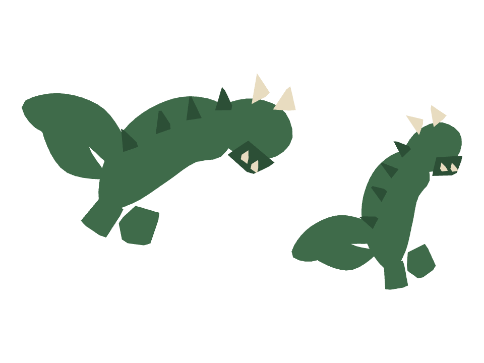 Dragon drawn along a curved stroke