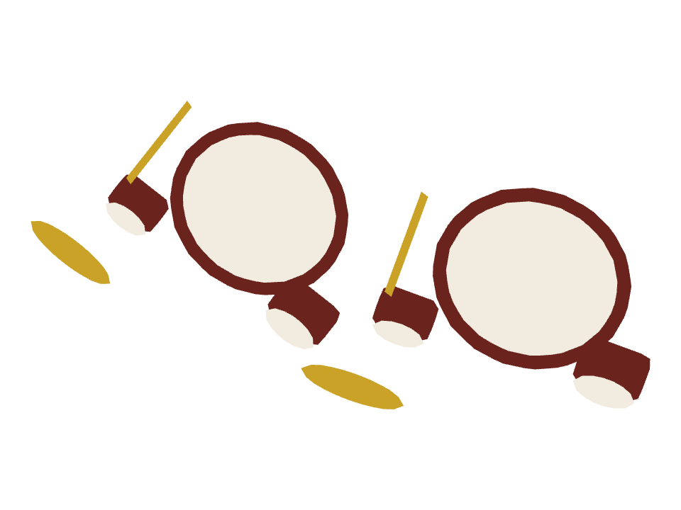 Drum Set drawn along a curved stroke