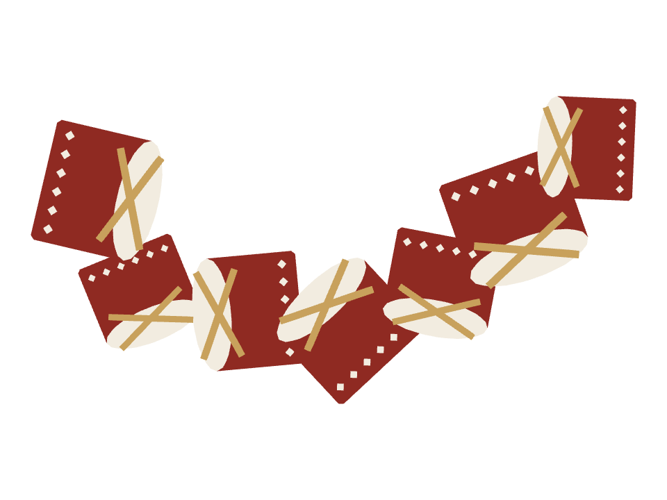 Drum drawn along a curved stroke