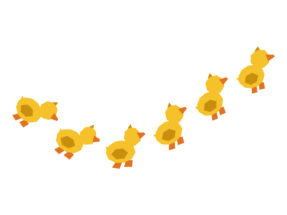 Duck row drawn along a curved stroke