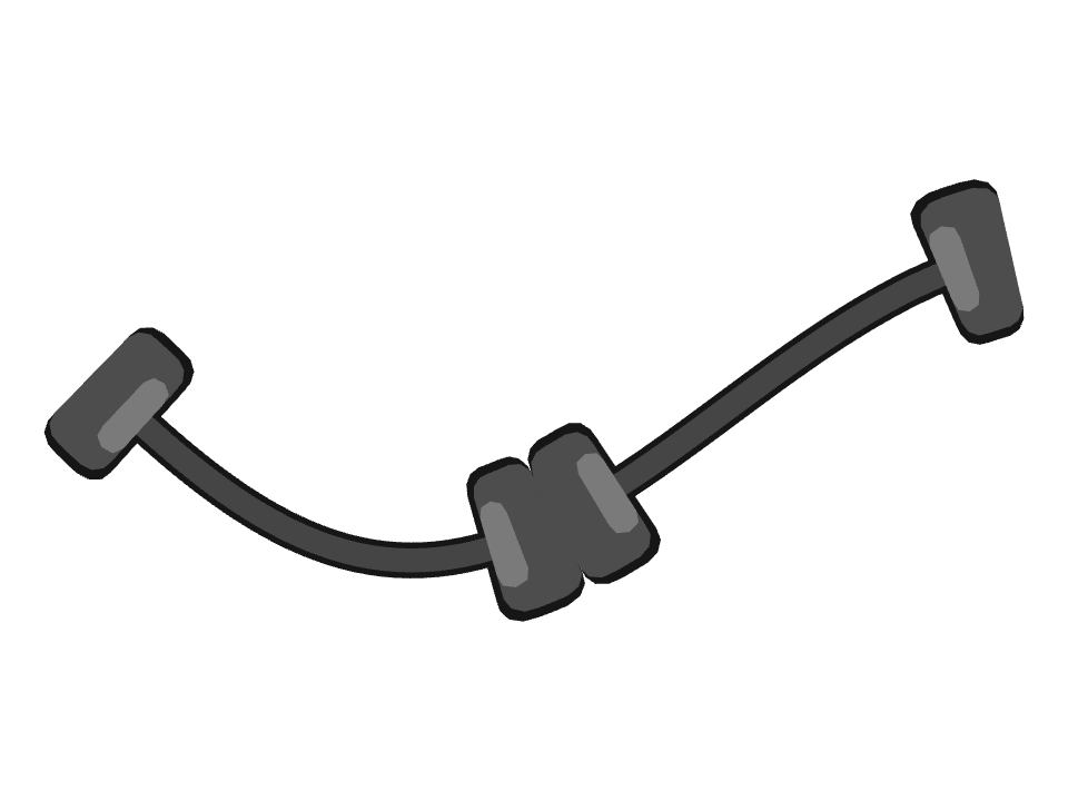 Dumbbell drawn along a curved stroke